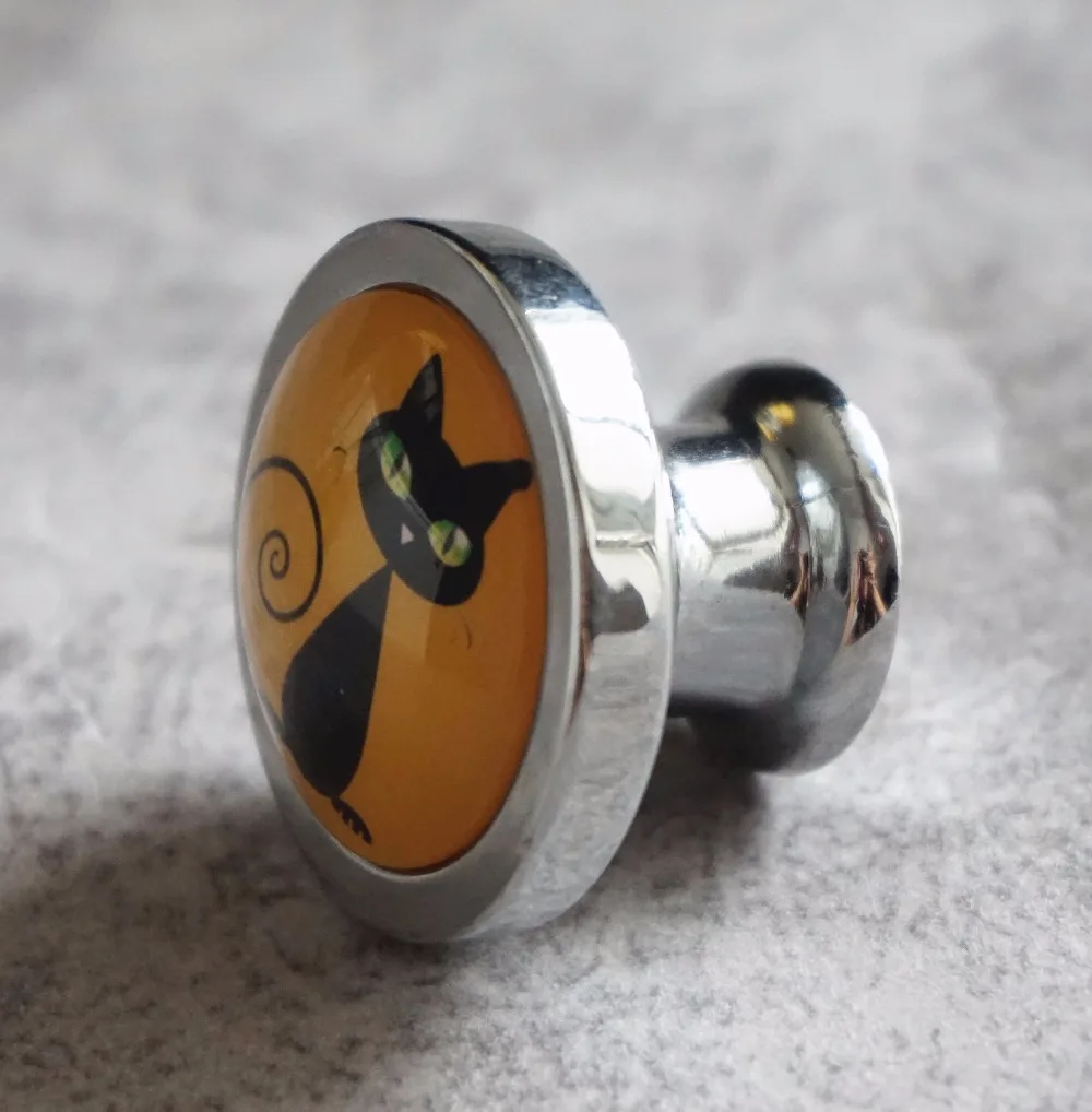 Черные кошачьи ручки винтажные для ящиков шкафа Детские ручные кухонные