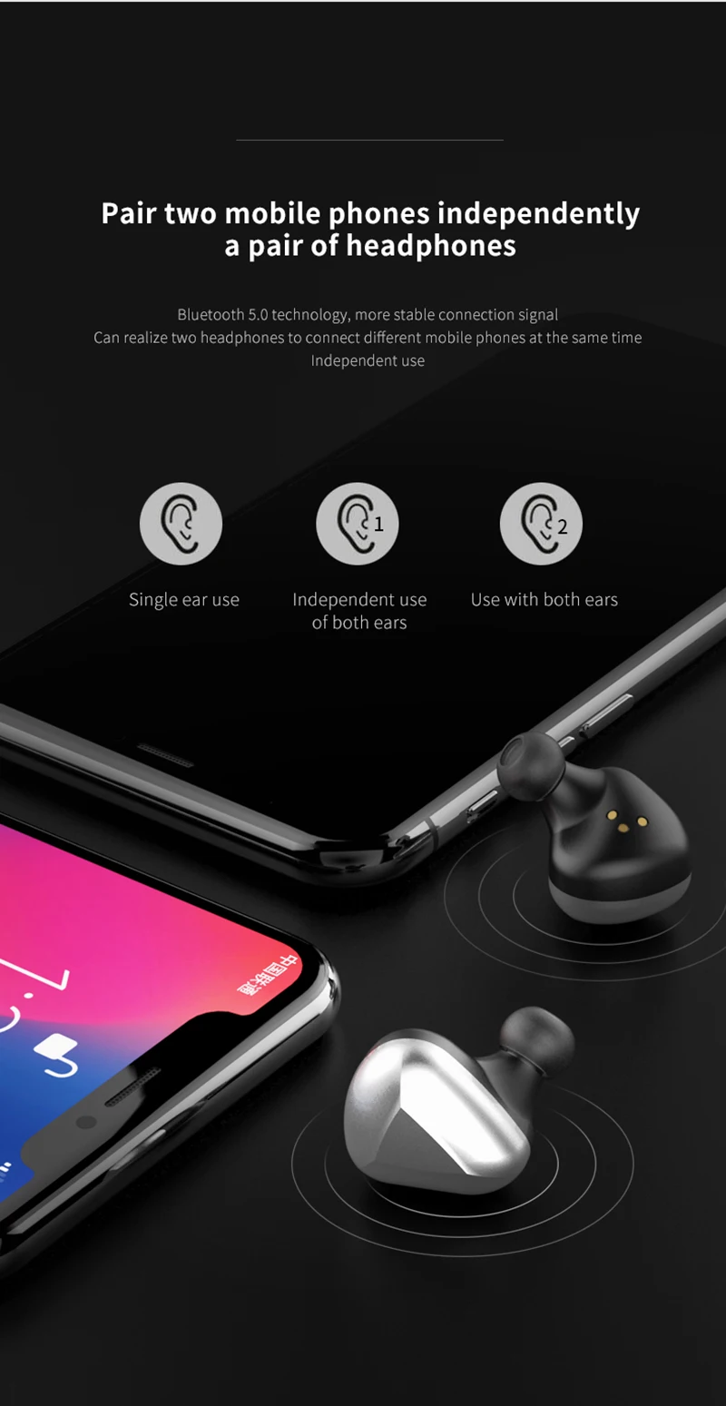 de alta fidelidade 6d estéreo bluetooth esportes