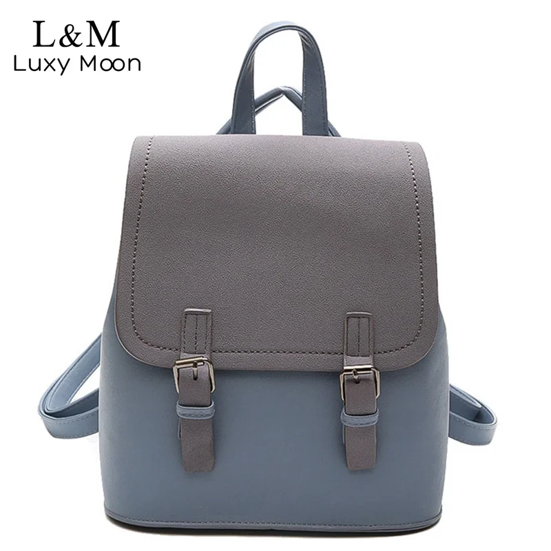 De cuero de las mujeres de mochila de moda de mujer mochilas para las chicas bolsas multifunción Negro Bolsa mochila XA1139H