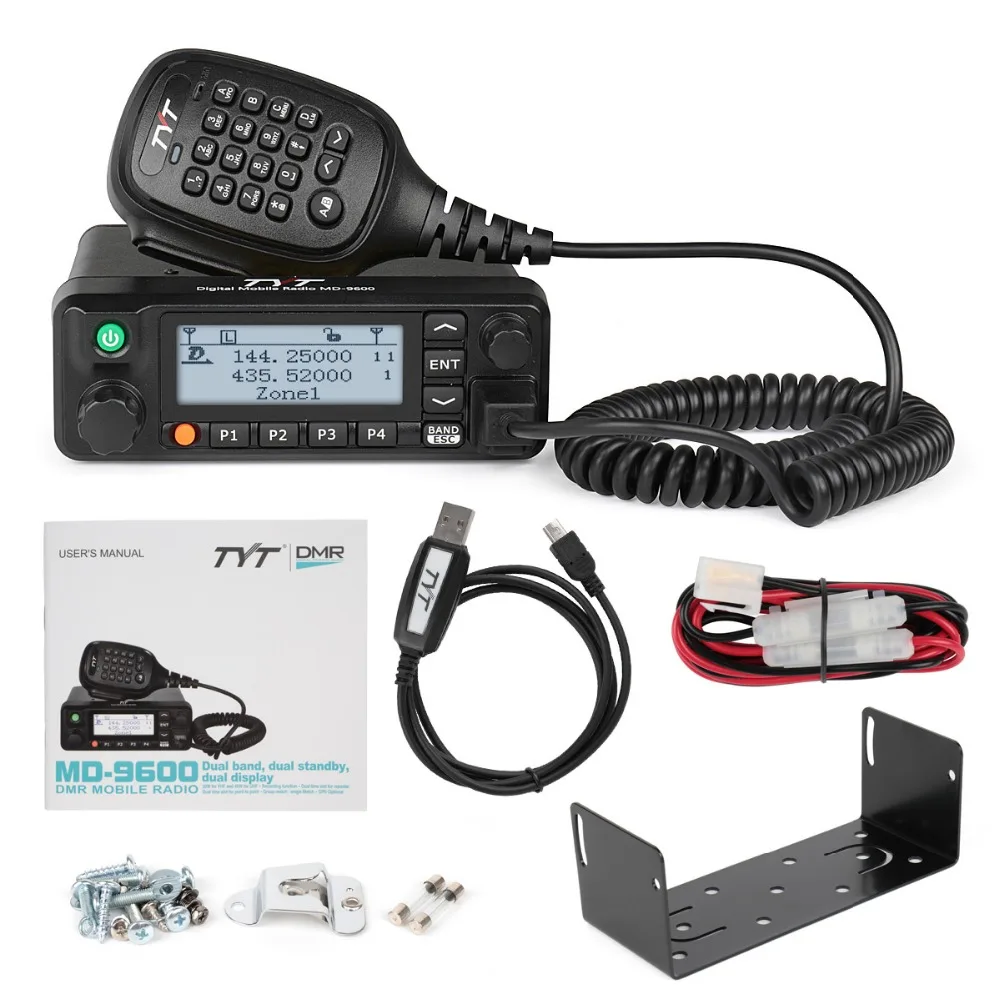 TYT MD-9600 Dual Band DMR мобильный автомобильный радиоприемник двухстороннее радио Грузовик Мобильный трансивер 136-174/400-470 МГц 3000 CH 50/45/25 Вт любительских Ham радио