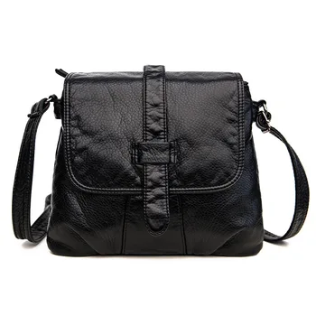 

030819 new hot women handbag female small soft leather shoulder bag lady flap bag