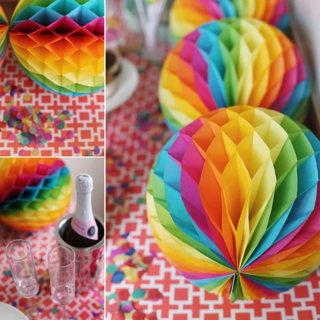 rainbow decorative balls 5pcs rainbow honeycomb tissue paper pom poms decorative rainbow decorative balls 5pcs rainbow honeycomb tissue paper pom poms decorative