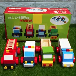 Деревянные детские раннее образование Обучающие деревянные игрушки модели автомобилей пожарная машина скорой помощи инженерное