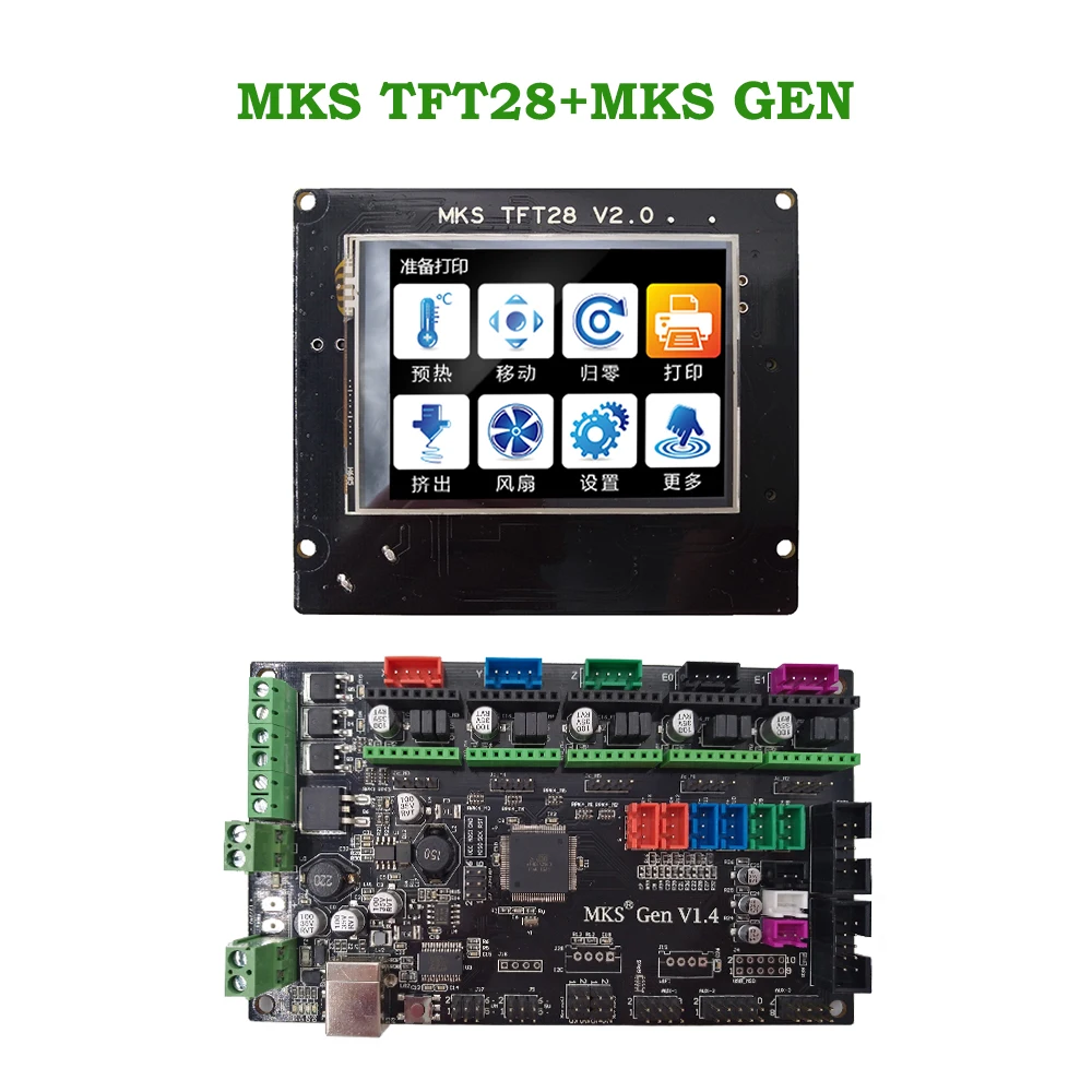 

MKS GEN + MKS TFT28 colorful touch screen 3d printer DIY starter kit ATmega2560 mainboard stm32 lcd display Ramps electronics