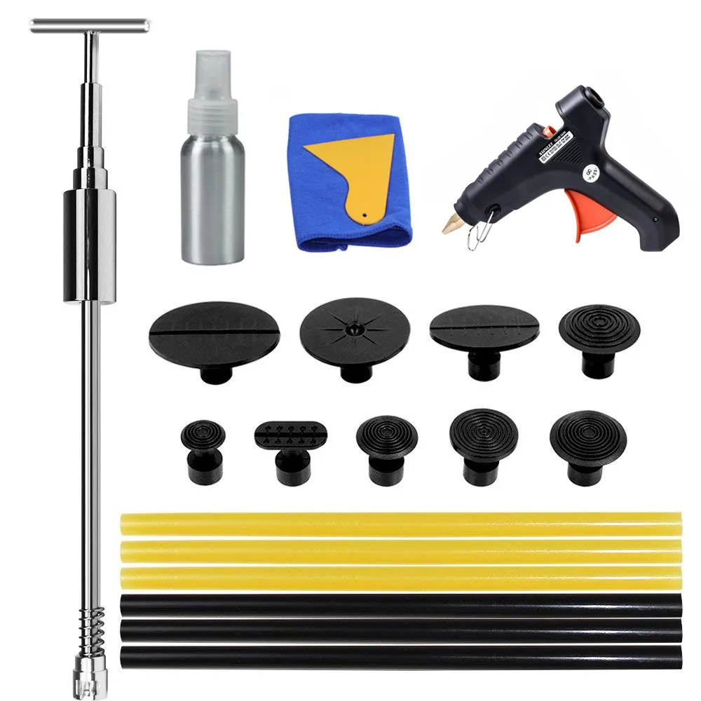 

pdr Paintless Dent Repair Kit Pro Slide Hammer Tools Puller Tabs Glue Sticks Glue Gun DIY Automobile Body Hail Damage Removal