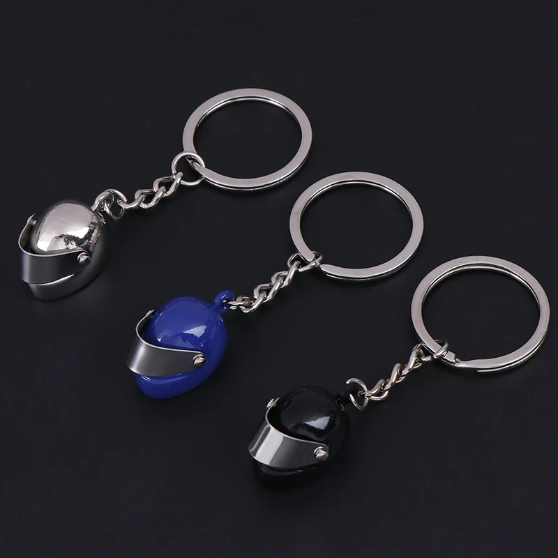 Creative 3D Motorcycle Bicycle Helmet Key Chain Ring Key Fob Cool Jewelry Gifts Keychain Keyring For Women Men