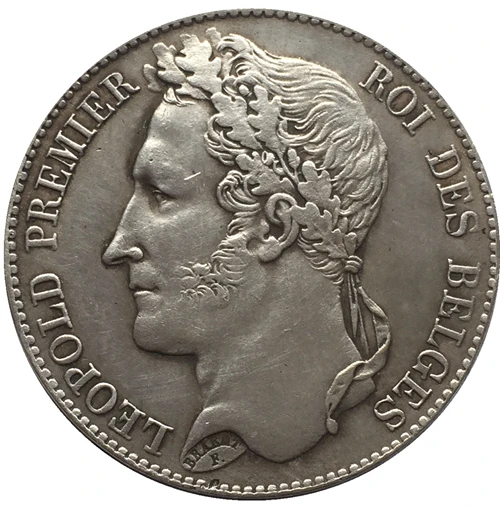 

1833 Belgium 5 Francs Silver Coins Copy