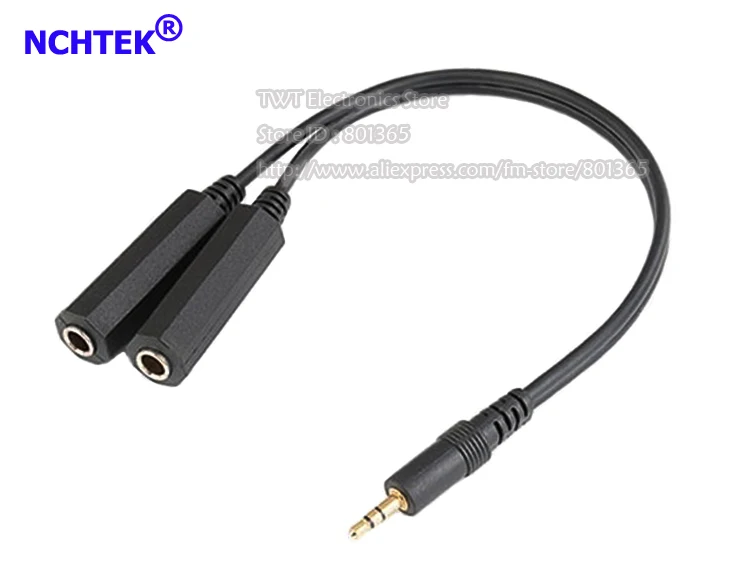 NCHTEK Golden Plated 3.5MM Stereo Male to Dual 6.35MM Female Plug Audio Splitter Adapter Cable 30CM/Free shipping/2PCS | Обустройство