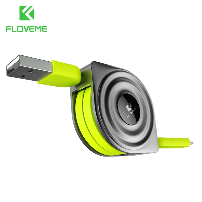 

FLOVEME 2 in 1 USB Cable + Micro USB Cables Retractable Mobile Phone Charger for iPhone X 8 7 6 iPad Air 1M for Xiaomi Cabos