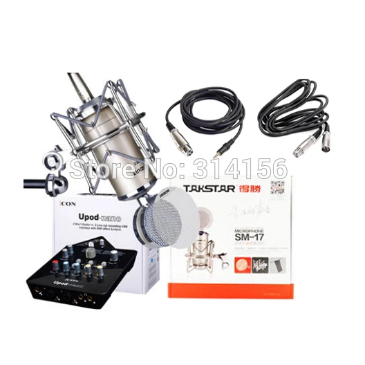 Takstar SM-17 микрофон с ICON upod нано звуковая карта Профессиональный для студийной записи, записи ПК, для выступления