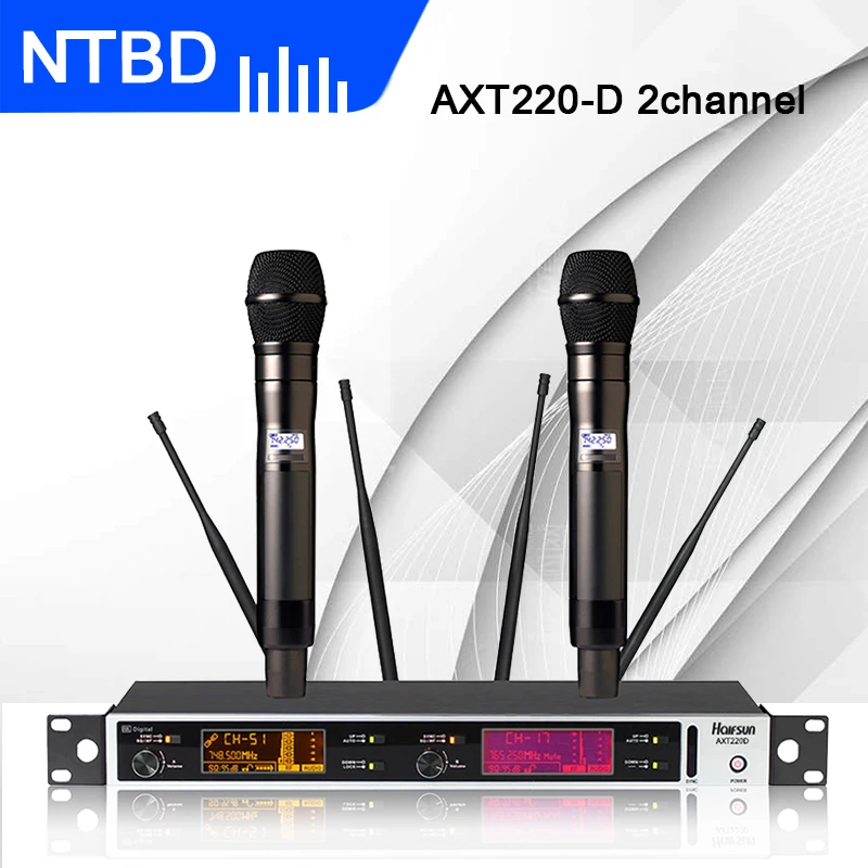 NTBD профессиональная двойная Беспроводная микрофонная система KTV AXT220D|Микрофоны| |