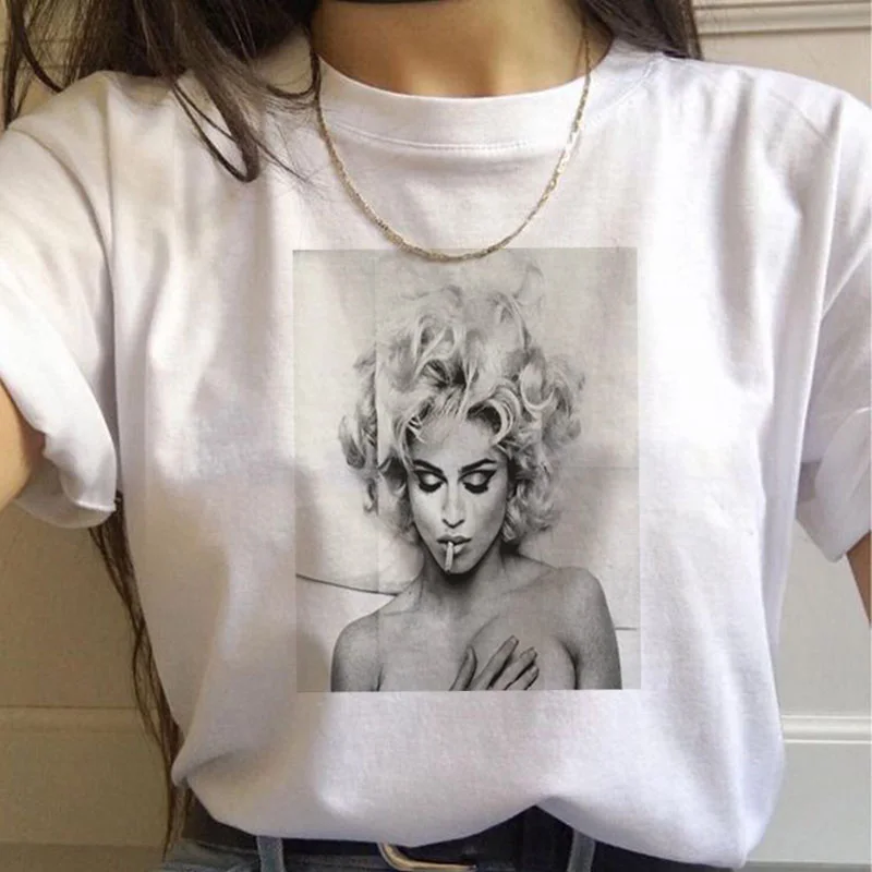 

Cotton Harajuku Aesthetics T-Shirt Sexy Goddess Print Short Sleeve Shirt & T-Shirt Fashion Casual Couple Tops Street print tee