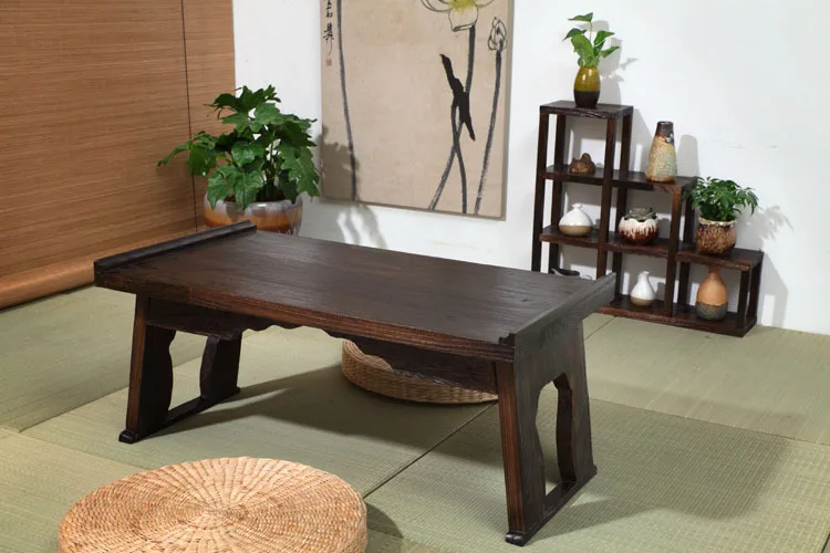 Japanese Antique Tray Table Folding Leg Rectangle 80cm Paulownia Wood Traditional CHABUDAI Asian Furniture Living Room Tea Table