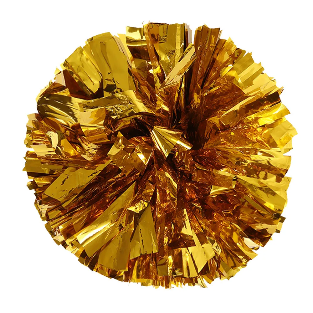 

Artificial flowers for football match Wedding Metallic Foil And Plastic Ring Handheld Pom Poms Cheerleading Party Football Decor