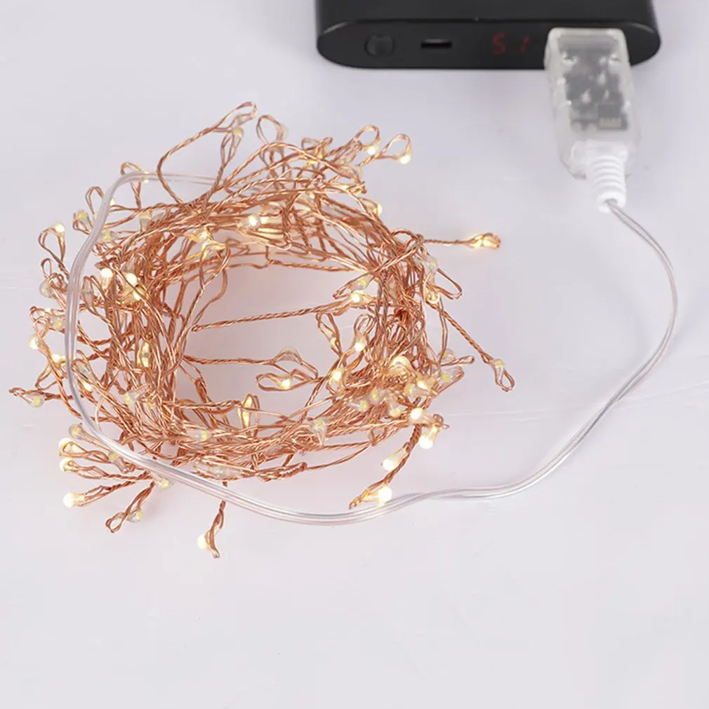 10 м 31,8 фута 100 светодиодный USB медный провод Сказочный светильник с 8 режимами ночной Светильник для рождественского фестиваля музыкальные вечерние гирлянды