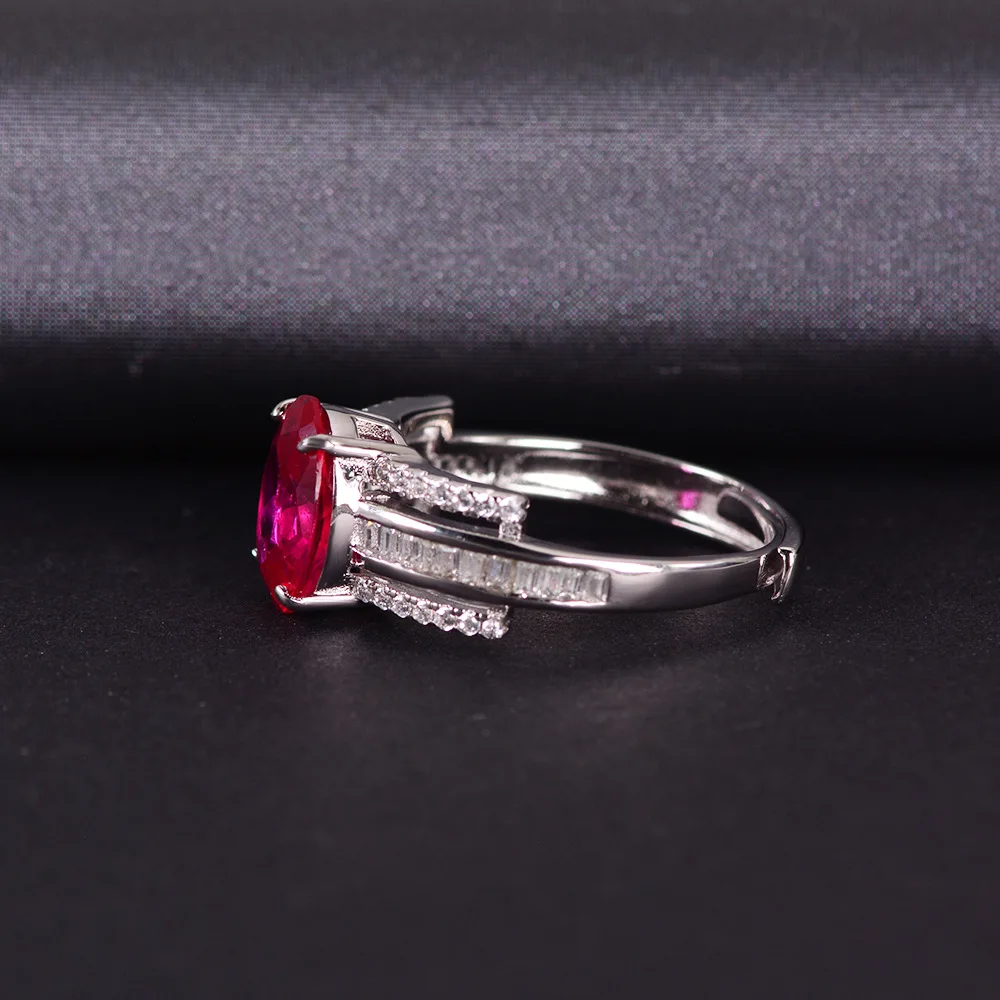 OneRain 925 пробы серебро 8*10 мм Овальный рубиновый драгоценный камень, камень для свадьбы, помолвки, Женское кольцо, ювелирные изделия