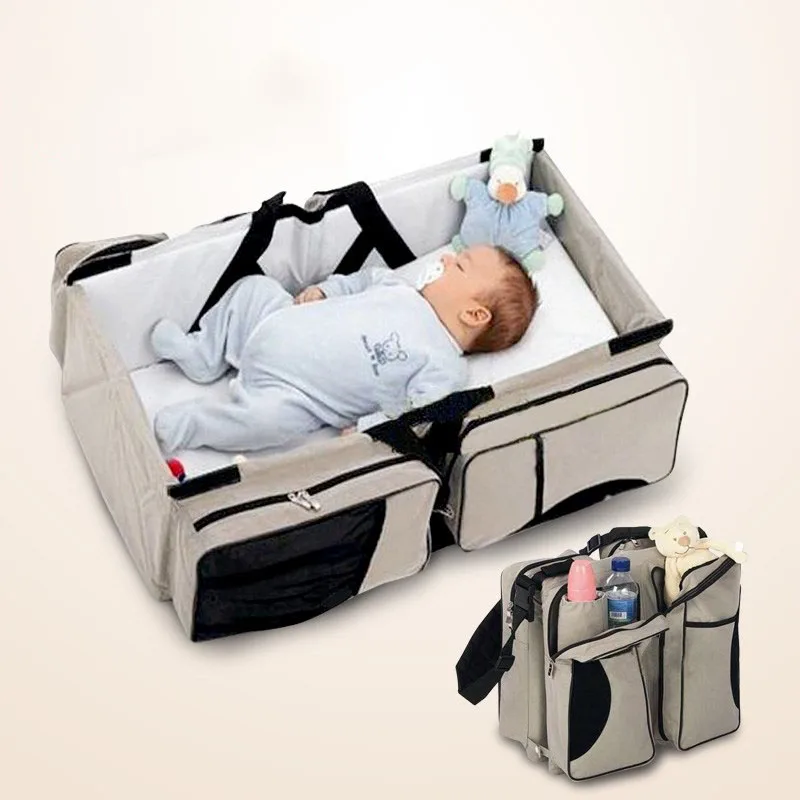 Multi-function Portable Folding Baby Travel Crib Bed Two Using Mummy Packing Bag For Newborns Safet