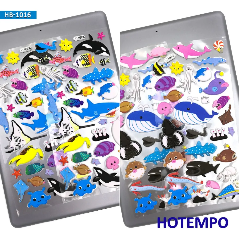 2 sheets Creative Cute Color Cartoon Marine Life Animal 3D Foam Stickers Infantiles Pack for Kids Children Scrapbooks Stickers 2 sheets Creative Cute Color Cartoon Marine Life Animal 3D Foam Stickers Infantiles Pack for Kids Children Scrapbooks Stickers
