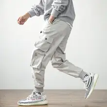 Весна Осень мужские Мульти Карманы панк хип хоп Брюки карго шаровары Японская уличная одежда Мужские Винтажные повседневные бегуны корейские брюки