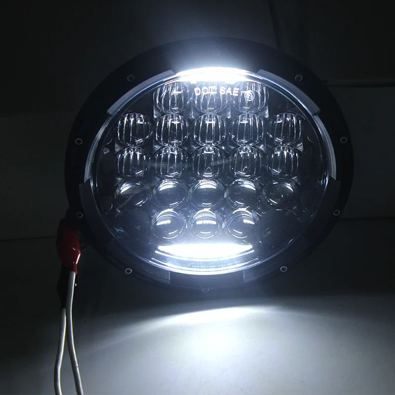  2pcs/set Super bright 12V 126W H4 7 inch Led Headlight With White DRL Light For Jeep Wrangler AM Ge - 32830756366