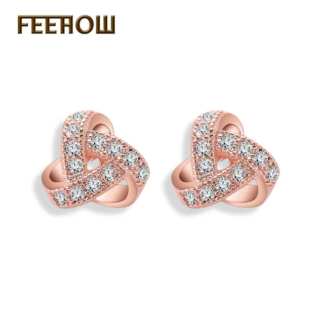 Feehow Zircon Earrings Fashion Triangle Micro Inlay Cubic Zirconia Feehow Zircon Earrings Fashion Triangle Micro Inlay Cubic Zirconia Crystal Stud For Women Party