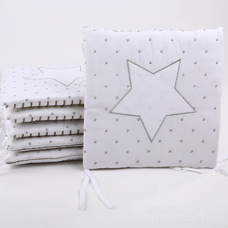 

Baby Bed Bumper Newborn Crib Bumper Baby Bed Protection Flexible Combination Star Embroidered Design Cotton Infant Protector