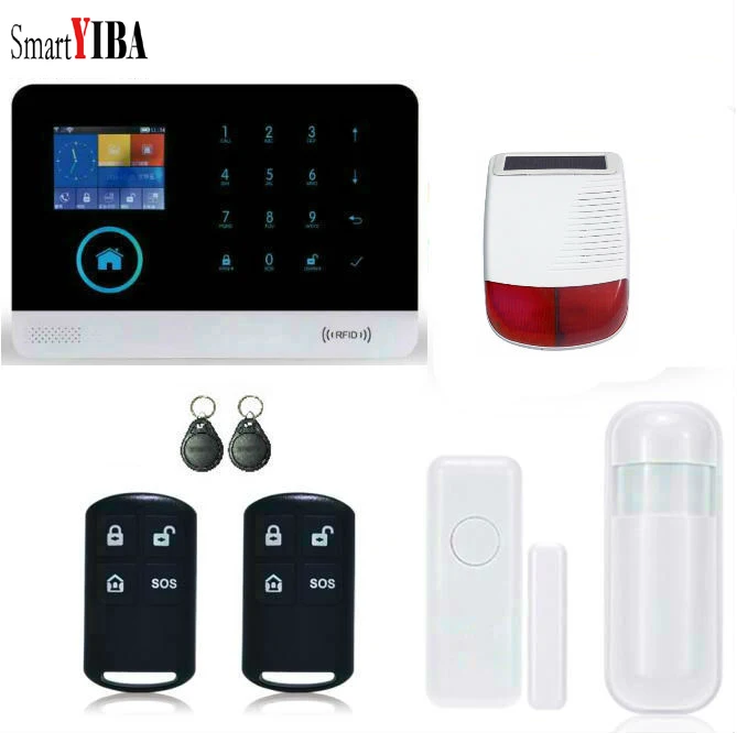 SmartYIBA WiFi 3G GSM RFID Wireless Smart Home Security Alarm System Motion Detector Fire Protection With IP Camera
