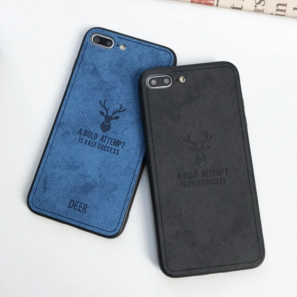 Case For iphone XS MAX XR X SE 5 5s 6 6s 7 8 Plus Leather Skin Cloth Art Fabric Vintage Deer Samsung S9 S8 S7 Edge Note 9 |