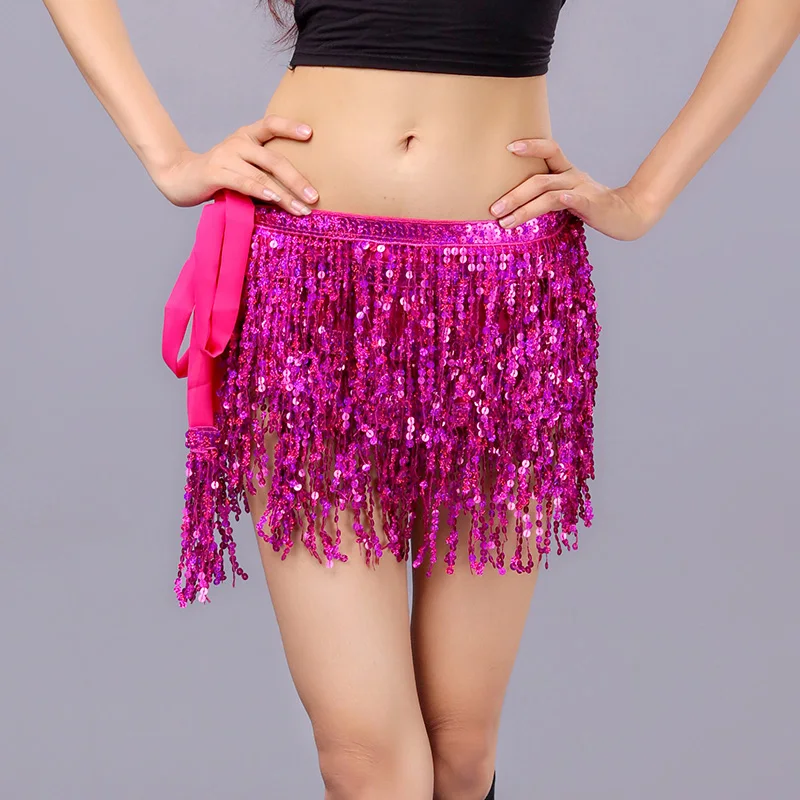 12 Colors Women Belly Dance Clothing Accessories Tassel Belts Belly Dance Hip Scarf Sequins Belt 12 Colors Women Belly Dance Clothing Accessories Tassel Belts Belly Dance Hip Scarf Sequins Belt
