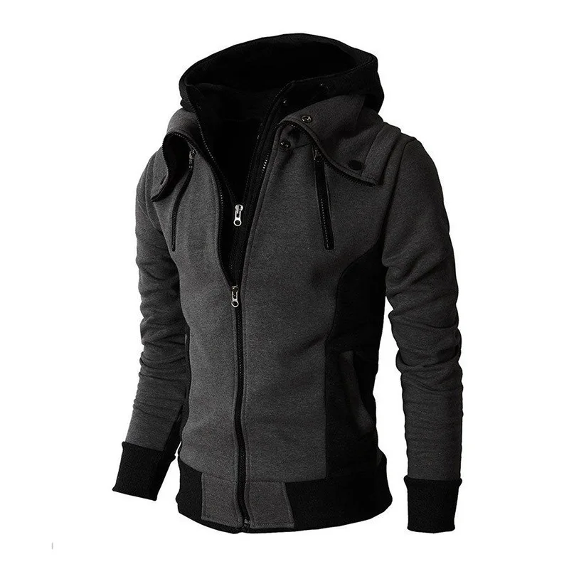 Мужская спортивная одежда для улицы, хлопковый кардиган, куртка, хлопковый свитер, Свободное пальто, мужская верхняя одежда, пальто с капюшоном - Цвет: Черный