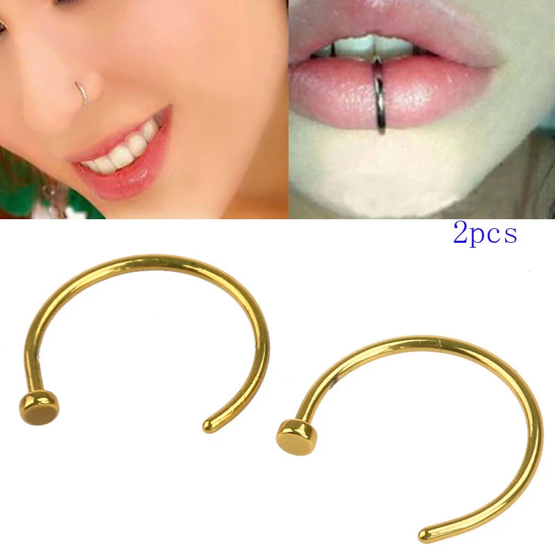 Buy 2pcs Fashion Unisex Invisible Nose Ear Belly Clips