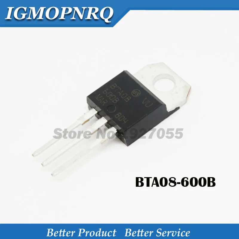 10 шт. BTA08-600B BTA08-600 К-220 BTA08 три-терминал двухсторонняя контрольный тиристорный 600 v8a