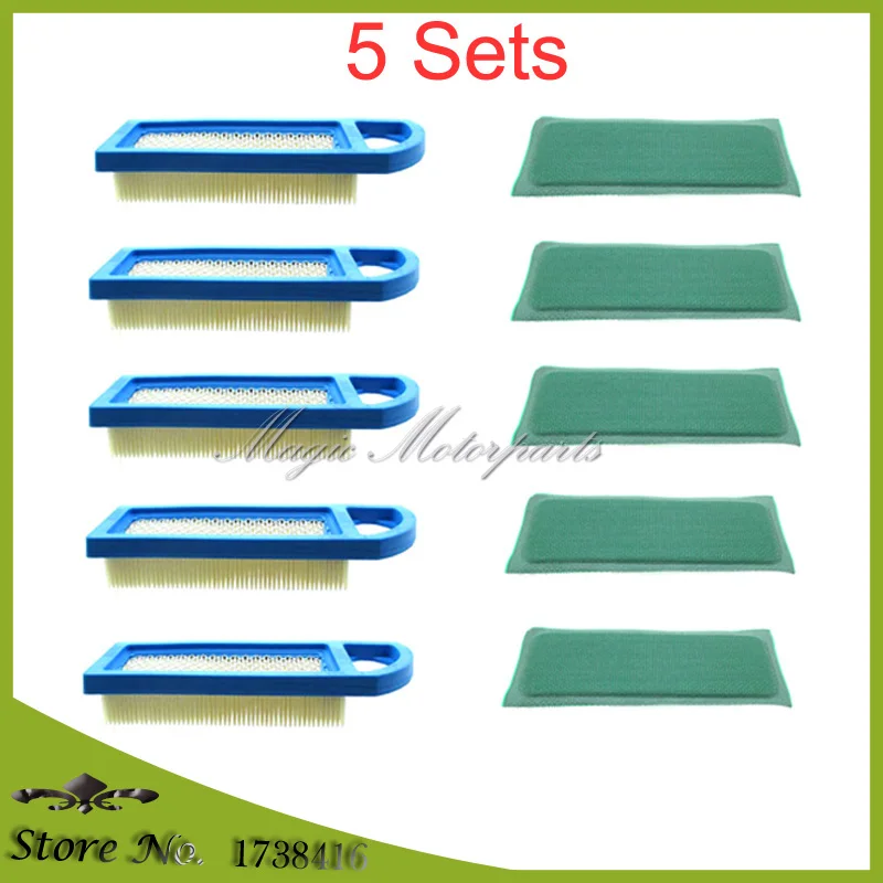 

5 Air Filter & 5 Pre Filter For Briggs & Stratton 4211 4214 5077H 5077K 697014 697153 697634 698083 795115 797008 677014 697015