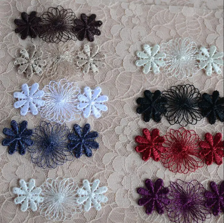 

10 Pieces Venice DIY Sewing Flower Bead Hollow Dress Lace Applique Embroidery Lace Pattern 5.5cm*2cm