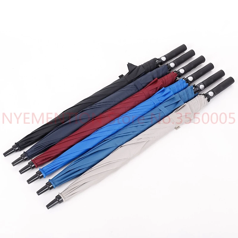 Large Strong Golf Long hand Stick Rain Auto Open Umbrellas Suit For 2-3 People Family Student 125CM 10pcs