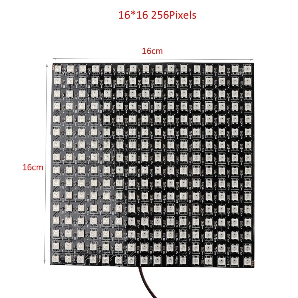 Светодиодный пиксельный DC5V WS2812B панельный экран 8*8,16*16,8*32 пикселей цифровой гибкий светодиодный матричный индивидуально адресуемый светодиодный модуль JQ