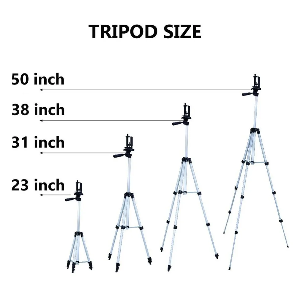 50 дюймов Алюминий Камера Телефон Штатив + Универсальный штатив смартфон Маунт зажим для iphone Xiaomi + пульт Управление + сумка