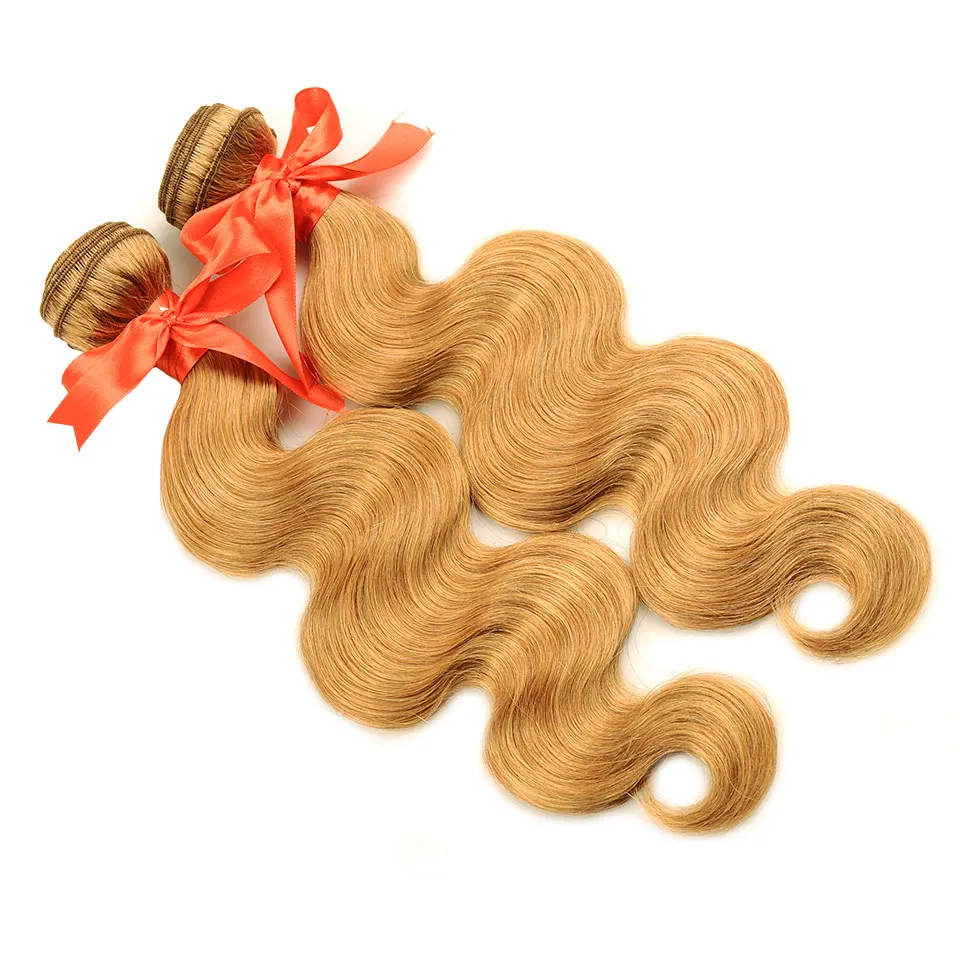 Pinshair Pre-Colored 27 Blonde Indian Body Wave Human Hair 3 Bundles Honey Blonde Nonremy Hair Weave Extension Cheap Indian Hair (18)