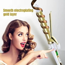 110-240 В профессиональная машинка для стрижки волос, щипцы для завивки волос с отрицательными ионами ЖК-дисплей Дисплей Керамика щипцы для завивки волос Ролики вращающийся Curl Утюги 22/25/28/, маленького размера, круглой формы с диаметром 32 мм