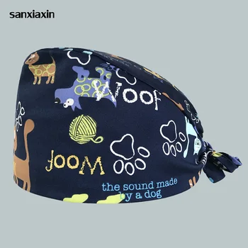

Doctor Nurse Medical Cap Medical Uniforms Surgical Caps Printing Dome Scrub Hat Surgical Caps for Doctor Nurse Clinic adjustable