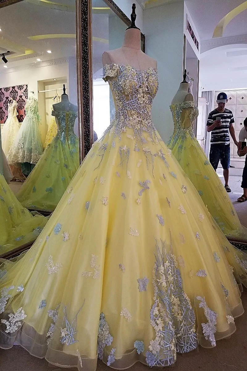 Lange Ballkleider Yellow