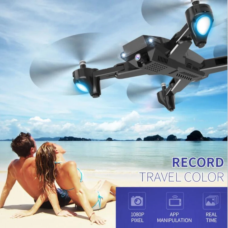 1080P Aerial Camera Folding RC Drone Helicopter Quadcopter Dual Camera Fixed Height WIFI Real-time Remote Control Smart Drone