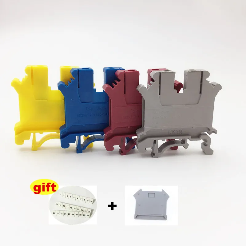 10Pcs Terminal blocks UK5N DIN rail Wiring board connector terminals