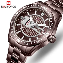 NAVIFORCE Роскошные Брендовые Часы для мужчин s спортивные часы полностью Стальные кварцевые часы для мужчин Дата водонепроницаемые деловые часы для мужчин relogio masculino