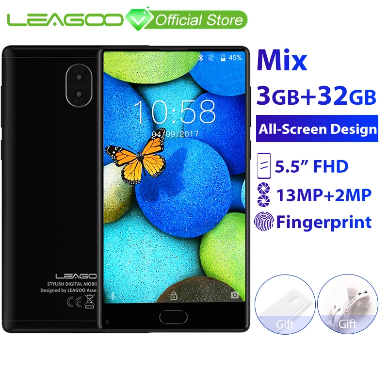 Leagoo kiicaa Mix 5.5 &quotполный Экран Android7.0 MTK6750T восьмиядерный смартфон 3 ГБ Оперативная