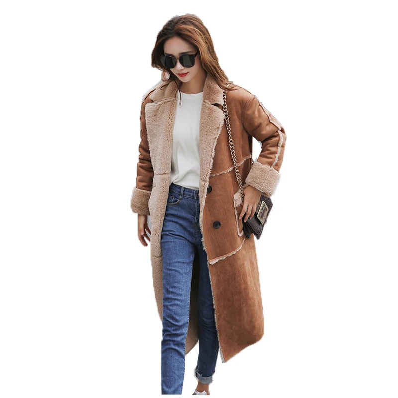 Winter Fashion Women Leather Suede Jacket 2018 plus velvet thicken ...