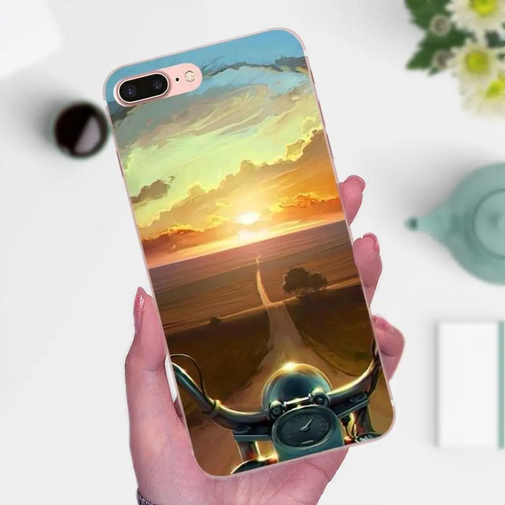 Moto Cross мотоциклетный спортивный черный мягкий чехол для Apple iPhone X XS Max XR 4 4S 5 5C 5S SE 6 6S