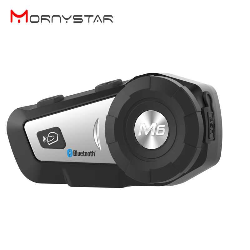 

2019 NEW M6 800m Motorcycle Bluetooth Helmet Intercom Headset MP3 FM Voice Command Wired To 2 Way Radio Handsfree BT Interphone