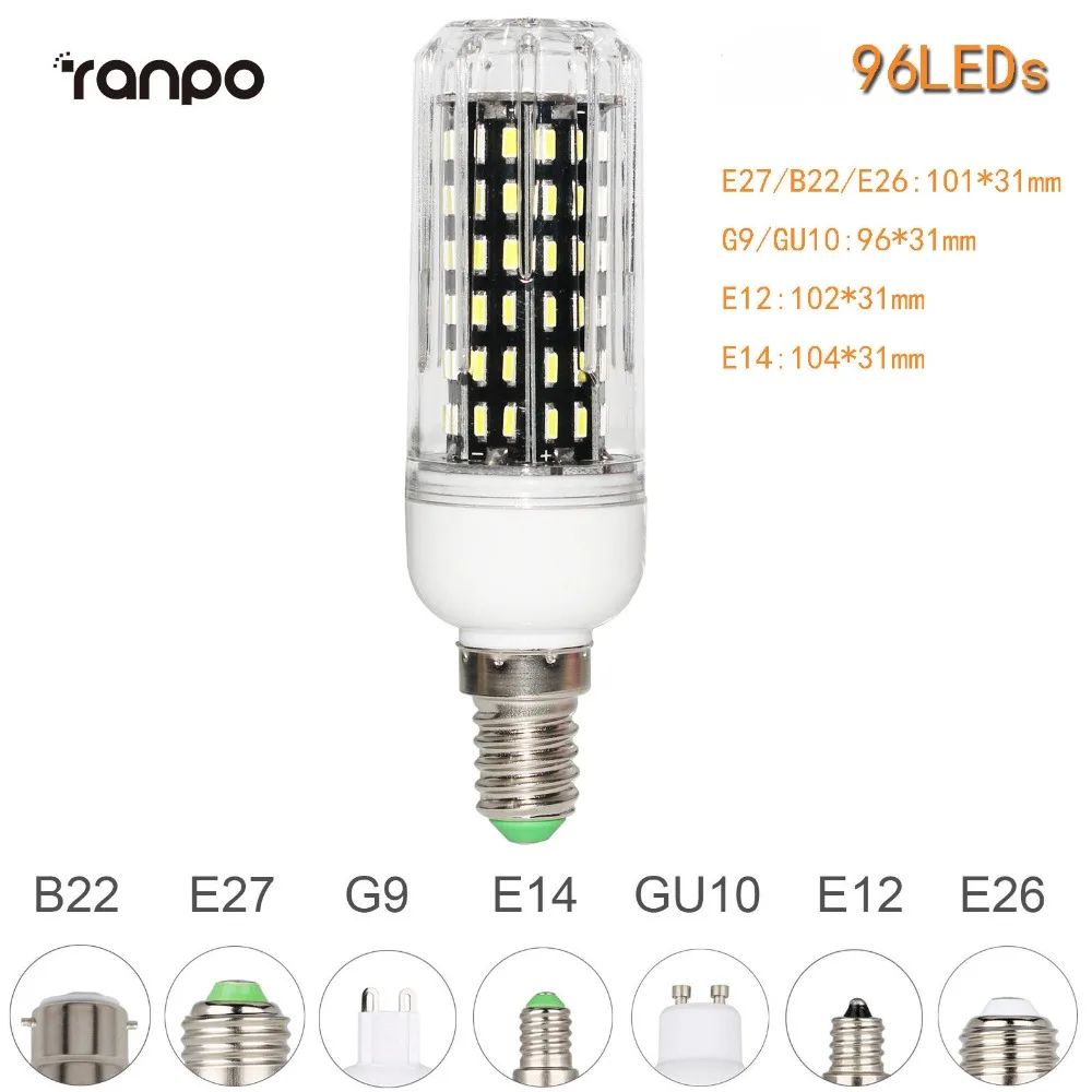 E26 E27 E12 E14 G9 GU10 светодиодный кукурузная лампа 4014 SMD светильник мощностью 10 Вт, 20 Вт, 25 Вт 30 Вт светильник ing 36 светодиодный s 72 светодиодный s 96 Светодиодный s 138 светодиодный s ампулы Светодиодный точечный светильник