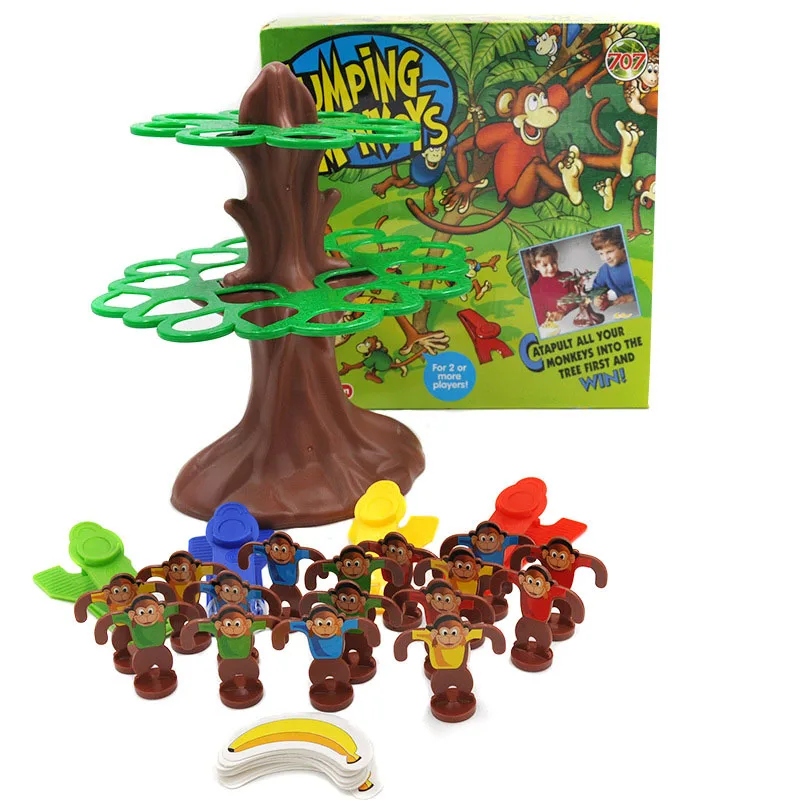 

NEW SALE Jumping Monkeys Board Game Cat pult All Your Monkeys into The Tree First and Win Interactive Toys for Children Gifts